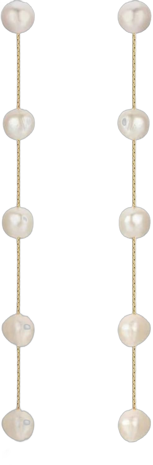 Ettika Gold Earrings For Women. Pearl Earrings, Dripping with Freshwater Pearls Delicate Drop Earrings. Jewelry, 18k Gold Plated White/Gold 18k gold plated