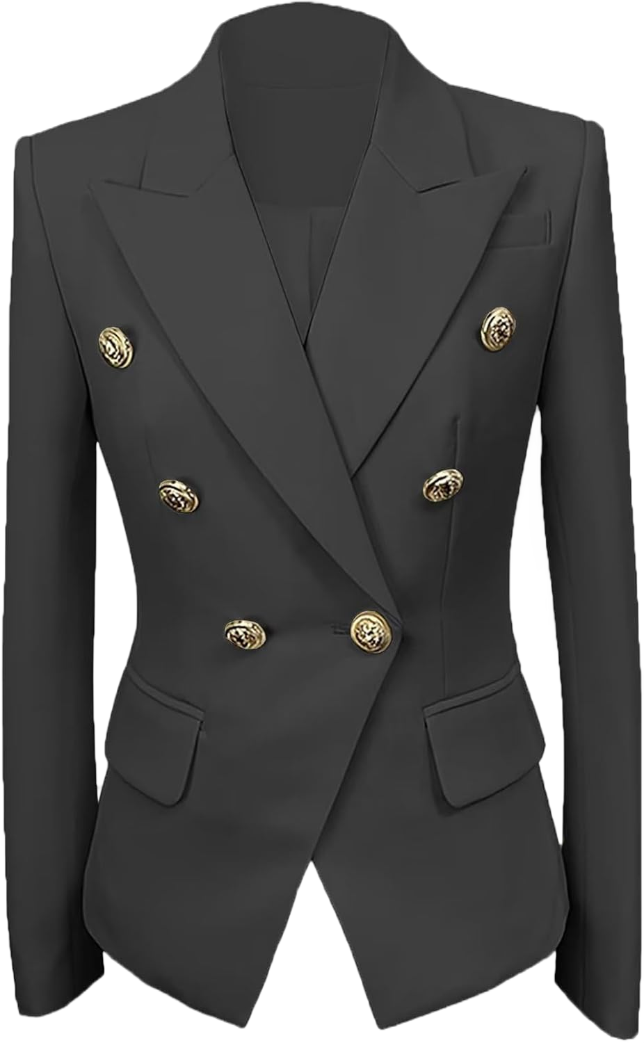 Womens Casual Blazers Long Sleeve Lapel Button Suit Jackets Slim Fit Work Office Blazer Jacket for Women 22 Black