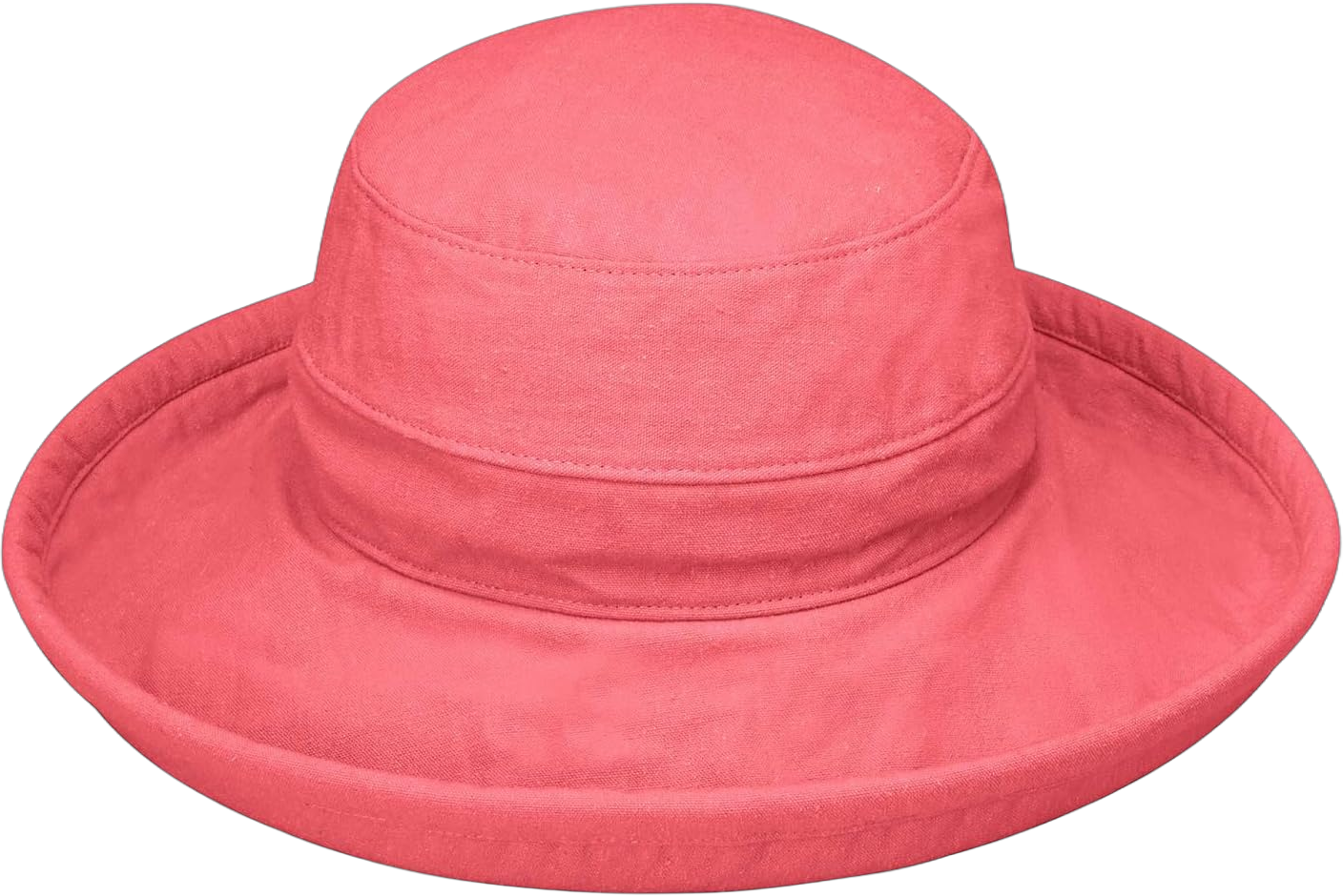 Wallaroo Hat Company Women’s Casual Traveler Sun Hat - UPF 50+ Sun Protection, Wide Brim, Packable, Adjustable, Medium Medium Canvas Coral