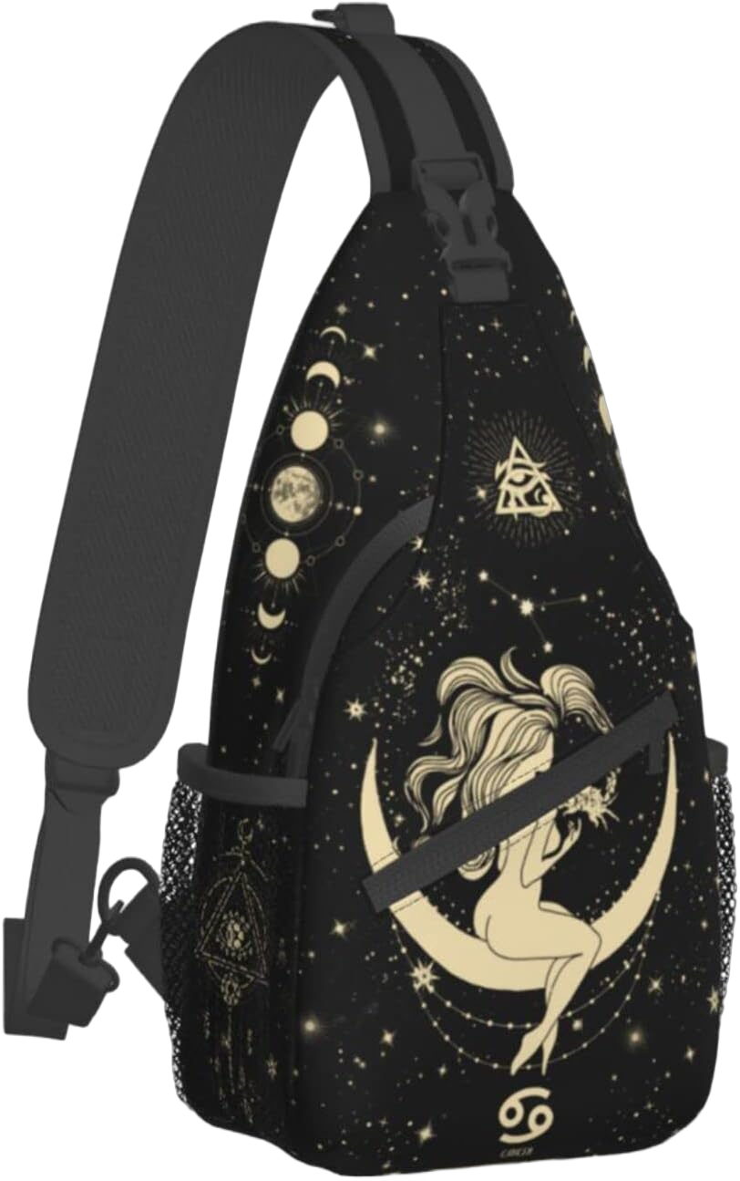 Pisces Gifts for Women, Pisces Sling chest Bag, Pisces Bags for Women Zodiac Crossbody Bags,Witchy Crossbody Bags for Women