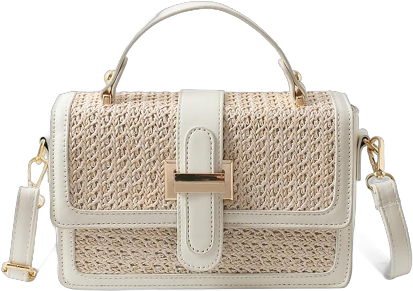 Straw Crossbody Bags for Women Summer Vacation Beach Bags Straw Purses Woven Handbags Shoulder Clutch Bag Beige