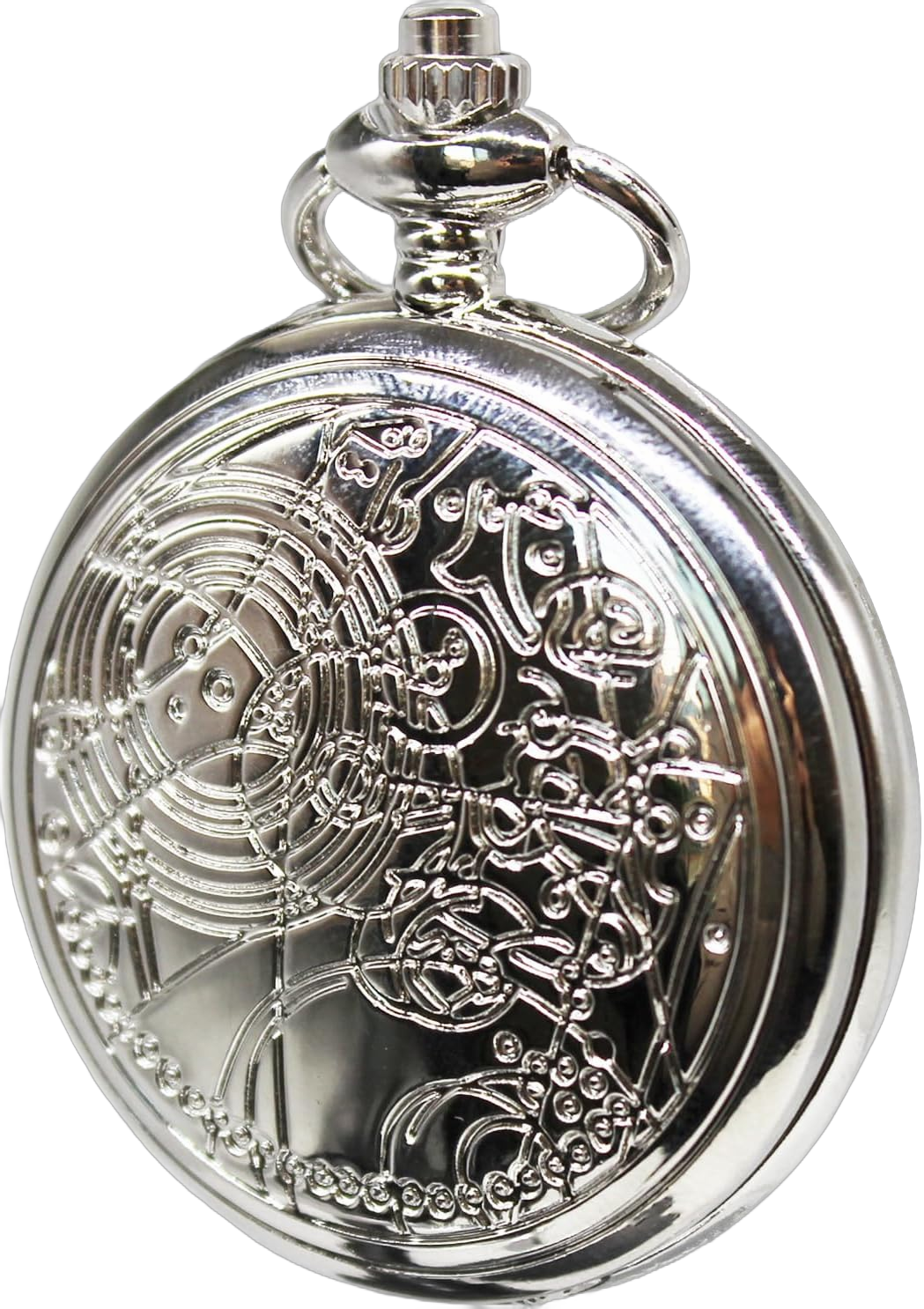 Vintage Pocket Watch, Quartz Pocket Watch with Chain Gift Box for Men Women, Classic Pocket Watches for Father's Day Valentine's Day Anniversary Day and Birthday Gift Silver