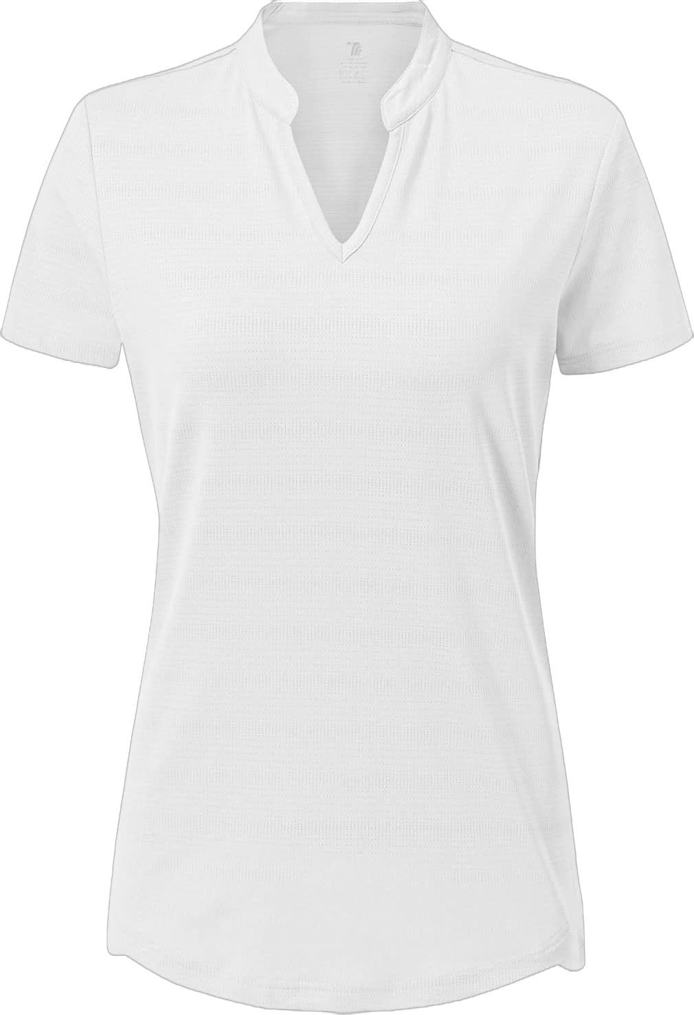 BGOWATU Women’s Golf Polo Shirts Short Sleeve V-Neck Collarless Tennis T-Shirt Quick Dry Lightweight Tops Large White