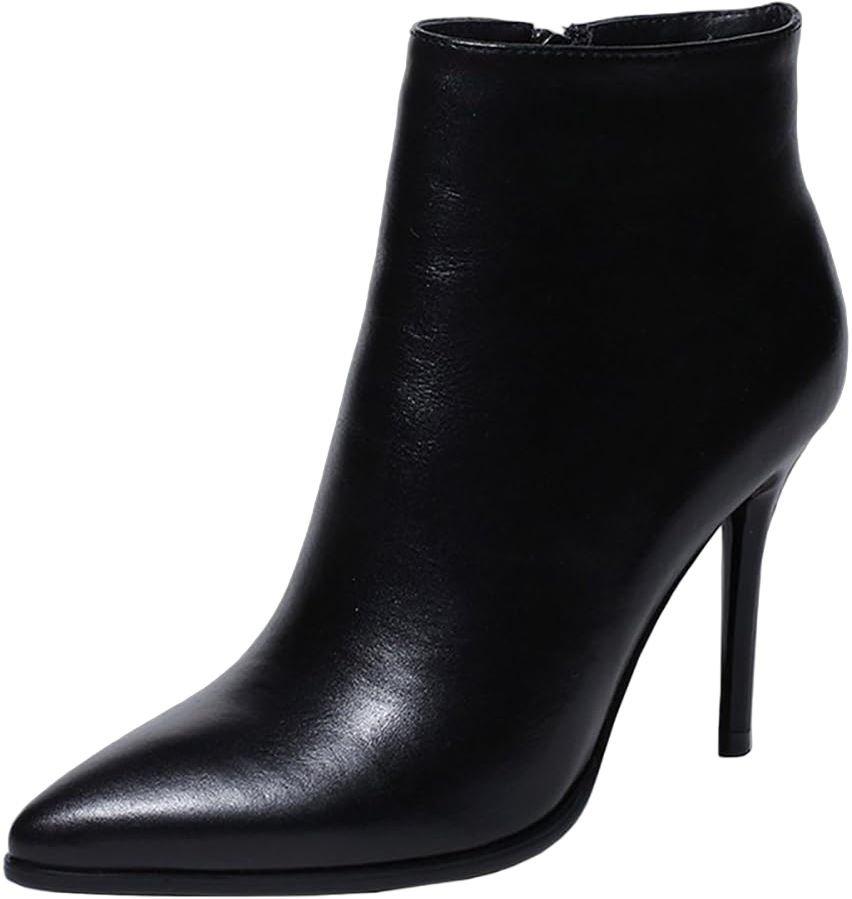 COLETER Women's Leather Ankle Boots Thin Heels Pointy Toe Zipper Daily Wear Booties