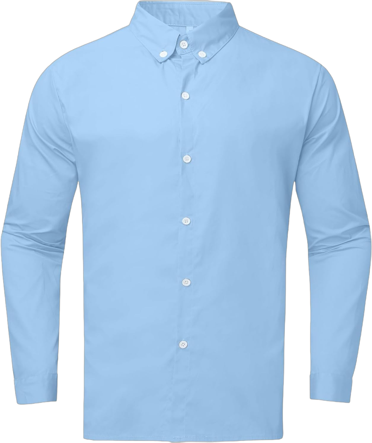 Linen Dress Shirts for Men Casual Stylish Long Sleeve Button Down Shirts Wrinkle Free Business T Shirts Summer Tops Medium Light Blue