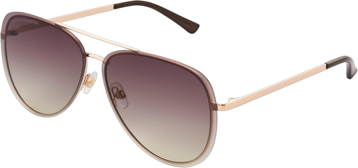 French Connection Women's Darcy Aviator Sunglasses Gold 56 Millimeters