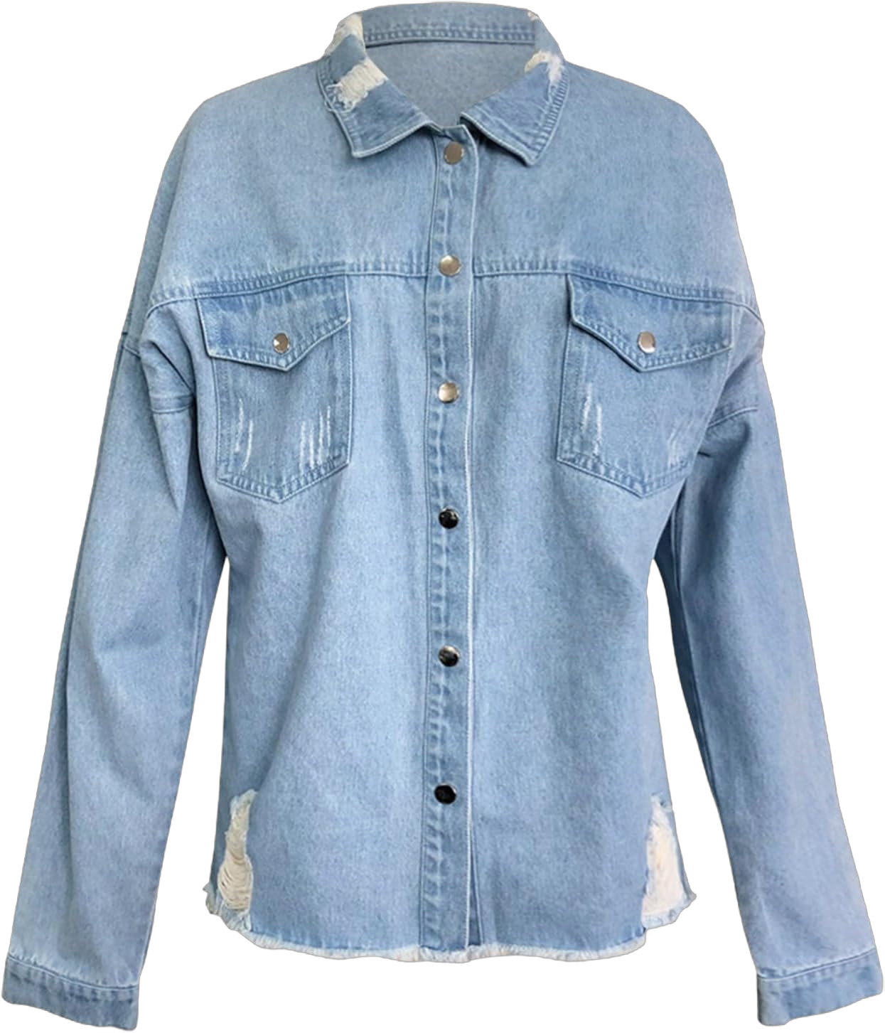 Oversized Denim Jacket Distressed Boyfriend Jean Coat Jeans Trucker Jacket for Women Girls