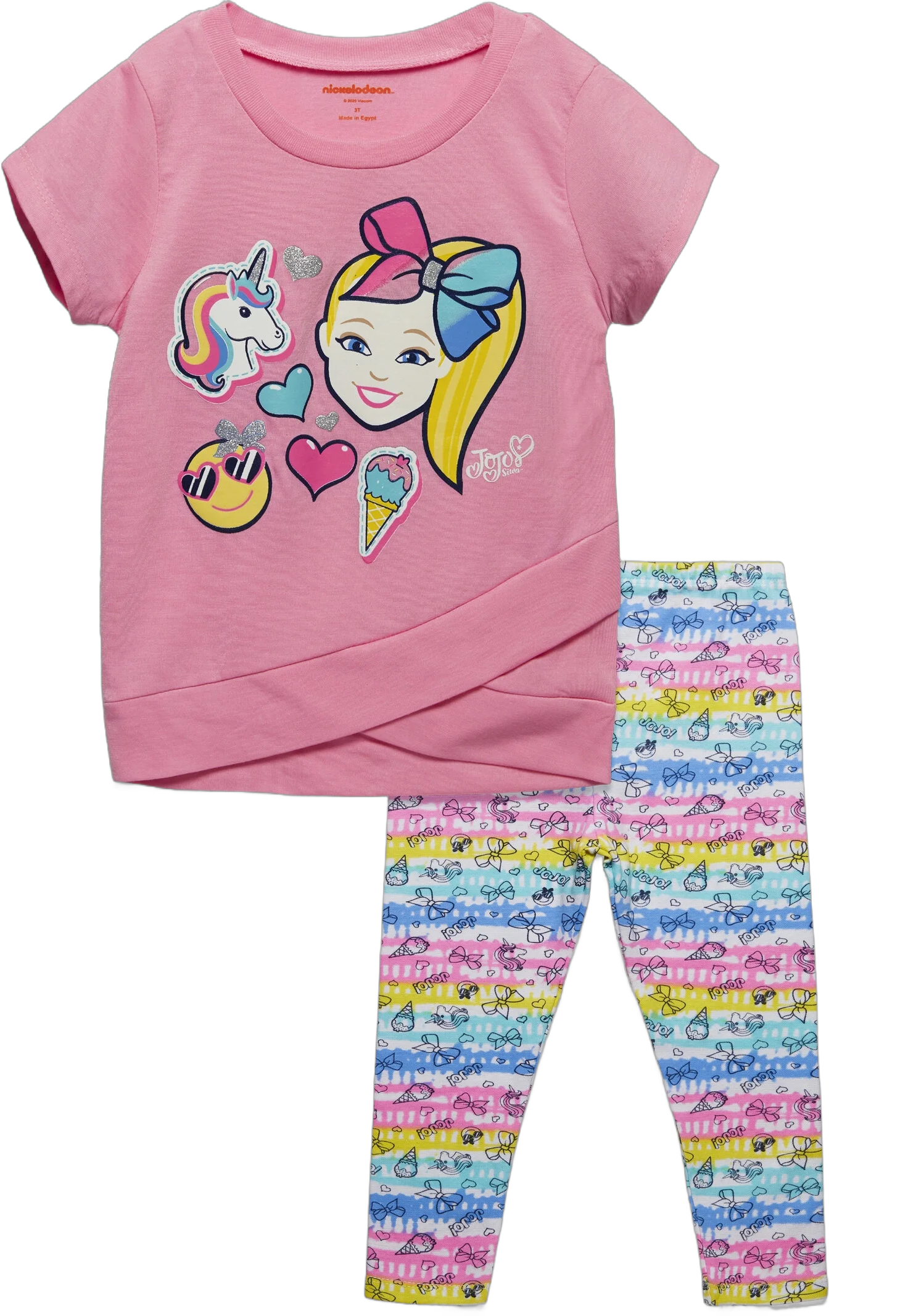 JoJo Siwa Jojo Siwa Unicorn Big Girls Crossover T-Shirt and Leggings Outfit Set Toddler to Big Kid