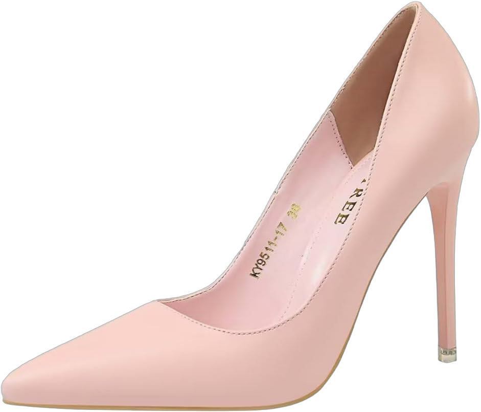 Women 4 Inches Heels Pump Stiletto High-Heeled Pointed Toe Shoes Wedding Party Dress 5 Pink