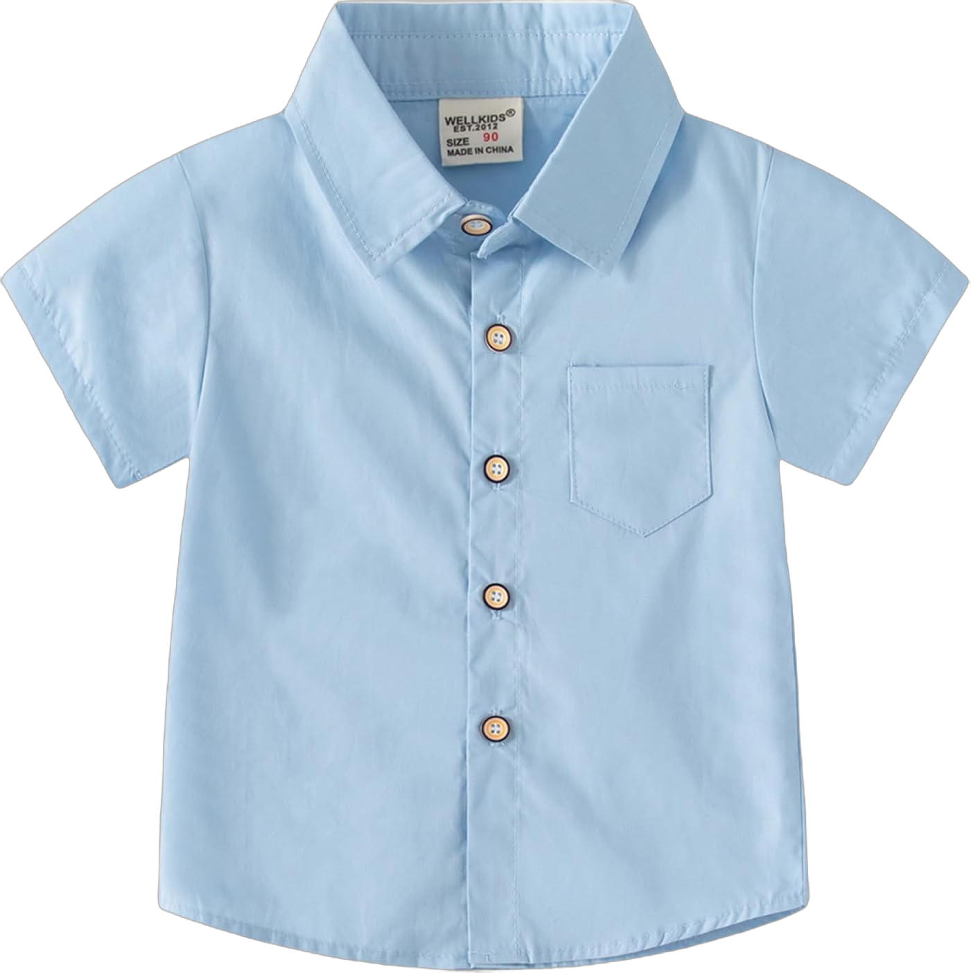 Toddler Boys' Short Sleeve Dress Shirts Cotton Casual Button Down Shirts for Little Boy 5T Light Blue