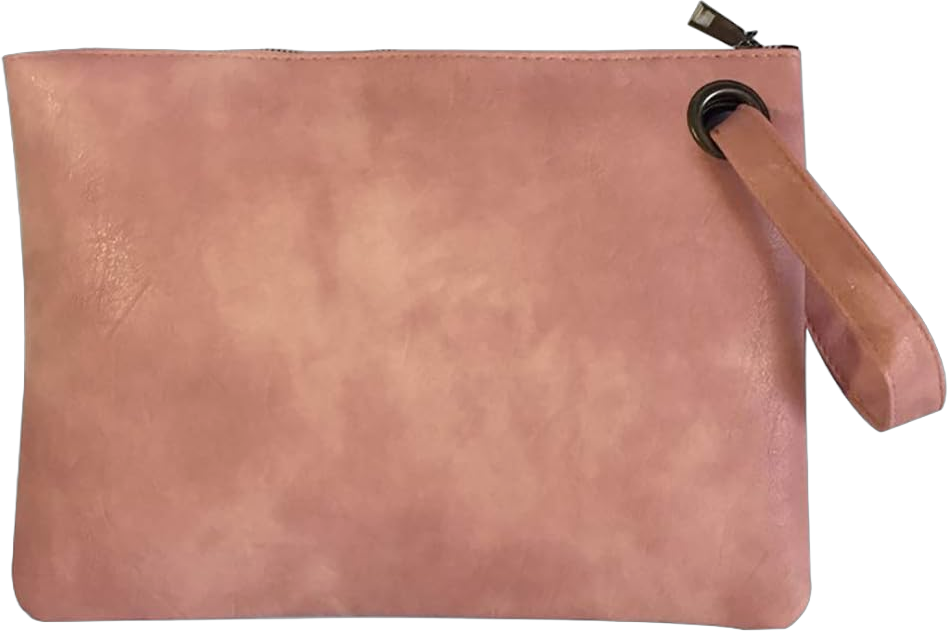 Hycurey Oversized Clutch Bag Purse and Handbag Womens Large PU Leather Evening Wristlet Handbags Pink