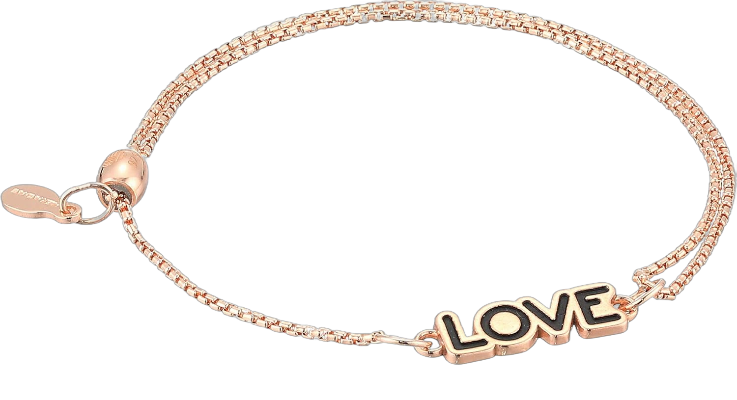 Alex and Ani Women's Love Pull Chain Bracelet, 14kt Rose Gold Plated, Expandable