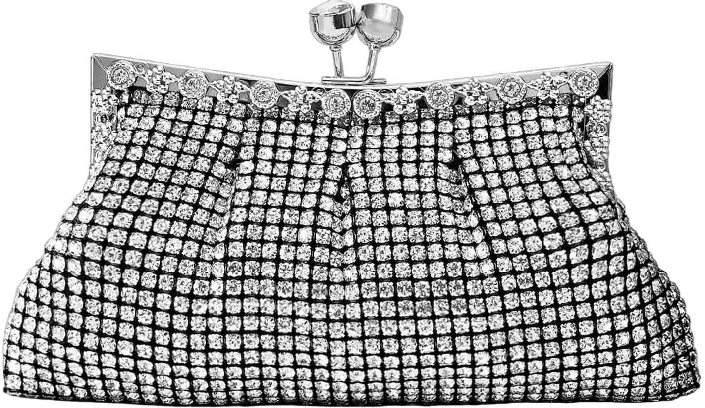 topfive Women Rhinestone Purse Evening Black Clutch Bling Crystal Bag Sparkly Wedding Party Prom Handbags