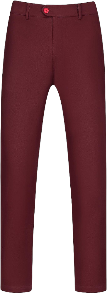 Lars Amadeus Men's Slim Fit Solid Flat Front Pants Burgundy 34